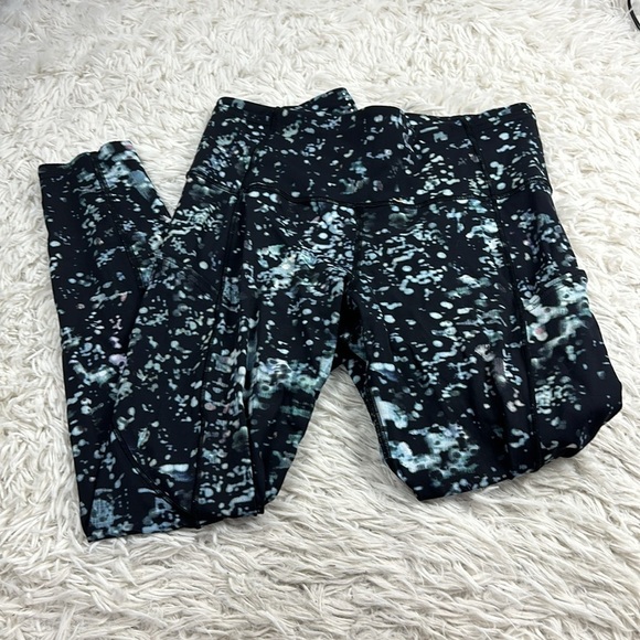 Lululemon Fast & Free 7/8 Tight II *Nulux 25" Pixel Haze Multi Black - Picture 1 of 6